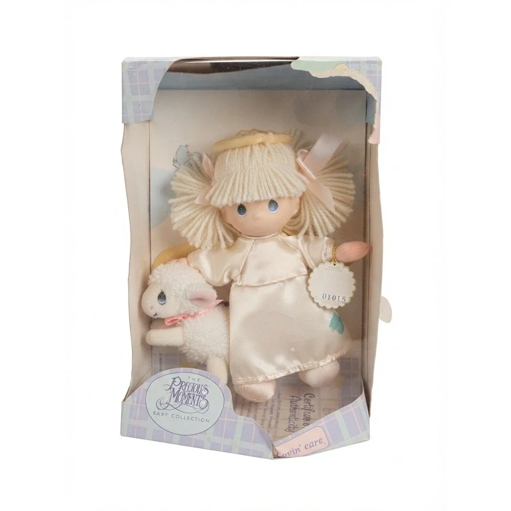 NIB! Precious Moments Angel Plush Doll Lamb Baby Collection Cream Satin Gown
